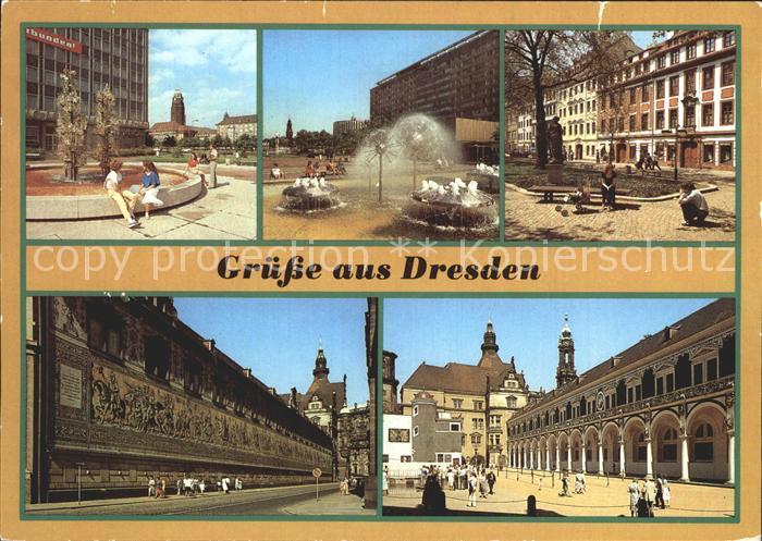 DRESDEN Elbe Glasbrunnen Pirnaischer Platz Prager Str Strasse der Befreiung Fuer