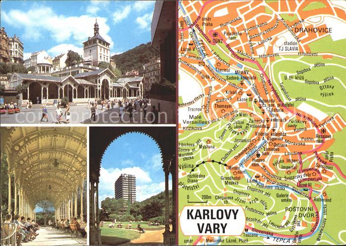 Karlovy Vary Teilansichten Landkarte