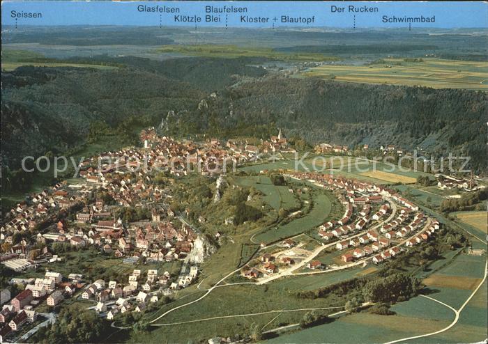 Blaubeuren Fliegeraufnahme der Talkessel Lage