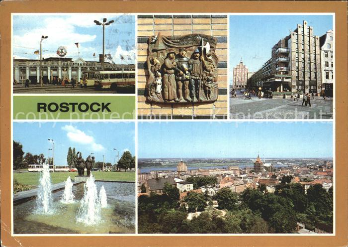 ROSTOCK  CITY Hauptbahnhof Terrakotta Giebelhaus Kroepeliner Strasse Ecke Breite