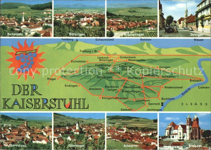 Kaiserstuhl Region mit Bickensohl Boetzingen Bischoffingen Ihringen Oberrotweil