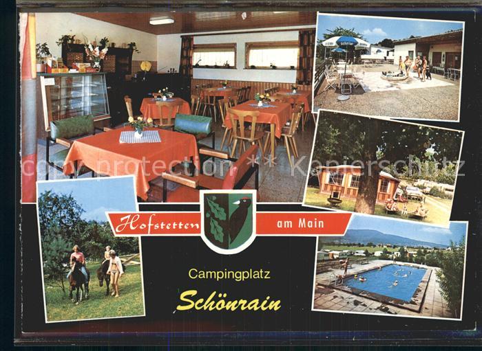 Hofstetten Main Campingplatz Schoenrain Restauration Gastraum Terrasse Reiten Sc