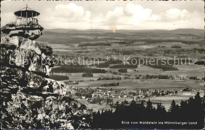 Waldstein Fichtelgebirge Blick vom Aussichtspavillon Waldstein ins Muenchberger