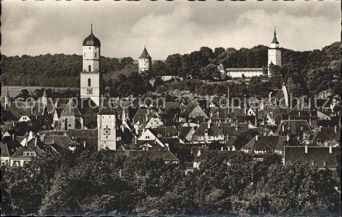 Biberach Riss Teilansicht mit Kirche und Turm