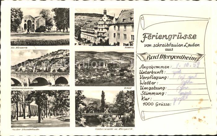 Bad Mergentheim Kurpark Schloss Wolfgangsbruecke Total Wandelhalle Raeuberbrueck