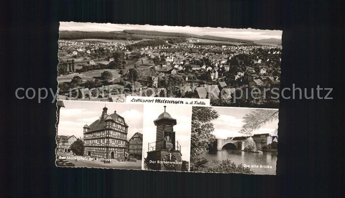 Melsungen Fulda Totalansicht Marktplatz Rathau Der Bartenwetzer Alte Bruecke