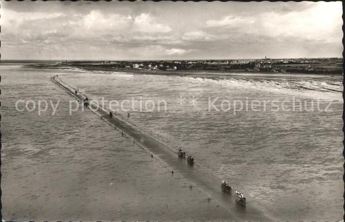 Cuxhaven Nordseebad Wattweg nach Neuwerk Fliegeraufnahme