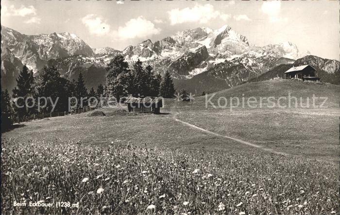 GARMISCH-PARTENKIRCHEN Bayern Hochwanner Alp und Zugspitze vom Eckbauer