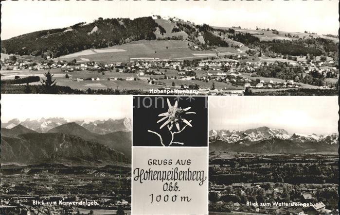 Hohenpeissenberg Panorama mit Karwendel und Wettersteingebirge