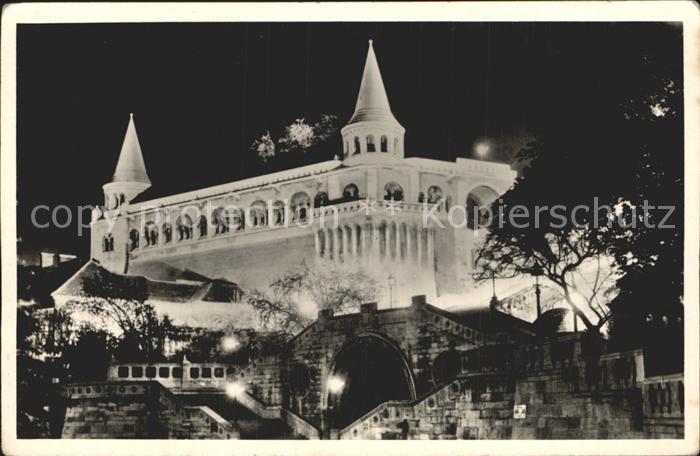Budapest Fishermans bastion illuminated