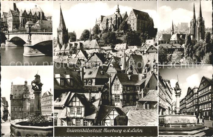 Marburg Lahn Landgrafenschloss Universitaet Rathaus Marktbrunnen Elisabethkirche