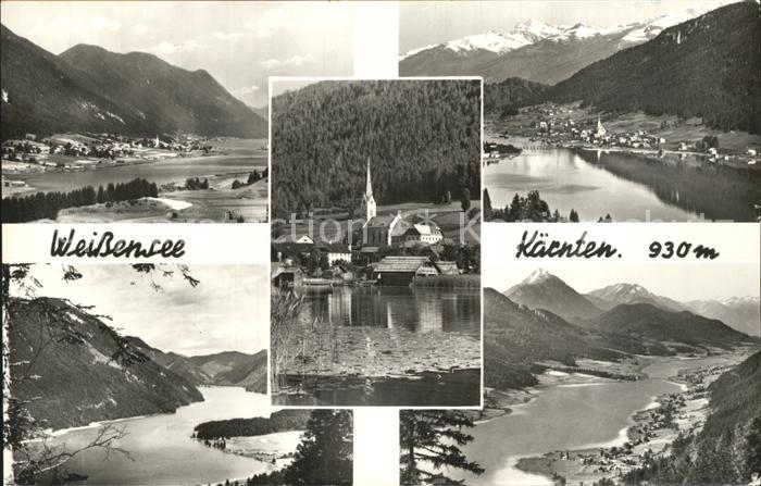 Weissensee Kaernten Panorama Teilansichten Kirche