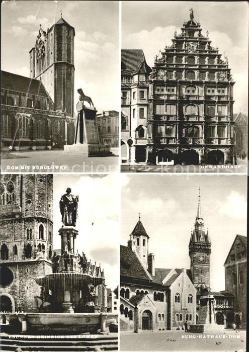 BRAUNSCHWEIG CITY Dom mit Burgloewen Gewandhaus Brunnen Heinrich des Loewen Bur