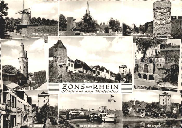Zons Rhein NRW Muehlenturm Feldstr Kraetschenturm Judenturm Rheinfront Freilicht