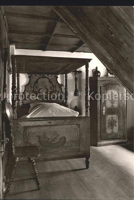 Augsburg Fuggerei Schlafzimmer aus alter Zeit