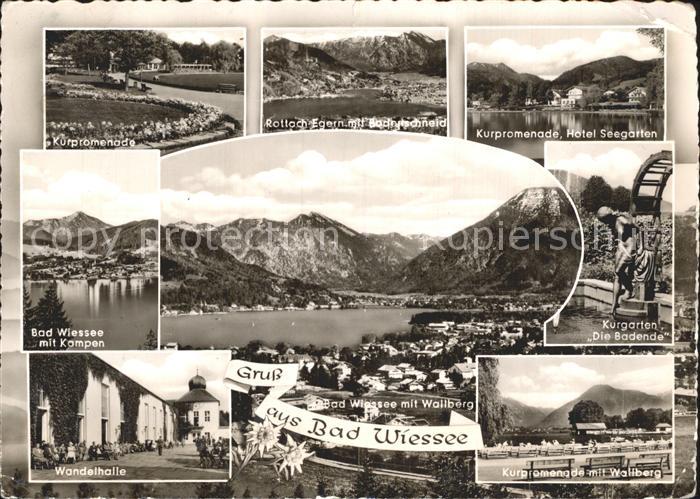 Bad Wiessee mit Kampen Kurpromenade Kurgarten Die Badende Wallberg Hotel Seegart