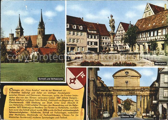 oehringen Hohenlohe Schloss Stiftskirche Marktplatz Brunnen Oberes Tor