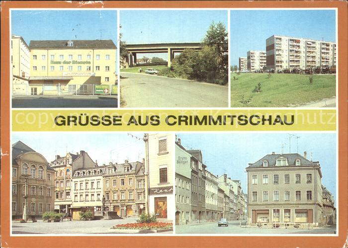 Crimmitschau Haus der Dienste Autobahnbruecke Neubauten Markt Silberstrasse