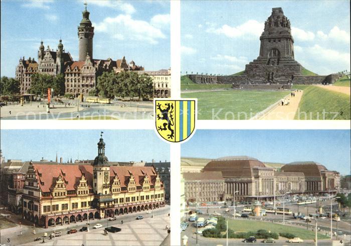 LEIPZIG Sachsen Neues Rathaus Voelkerschlachtdenkmal Altes Rathaus Hauptbahnhof