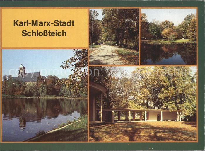 Karl-Marx-Stadt Schlossteich Teilansichten Park
