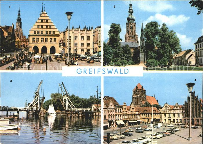 Greifswald Mecklenburg Vorpommern Rathaus Nikolaidom Wiecker Bruecke PdF