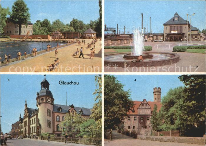 Glauchau Sommerbad Bahnhof Hauptpostamt Schloss Vorderglauchau