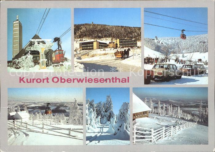 Oberwiesenthal Erzgebirge Seilbahn Bergstation Hotels Skipisten Winterpanorama