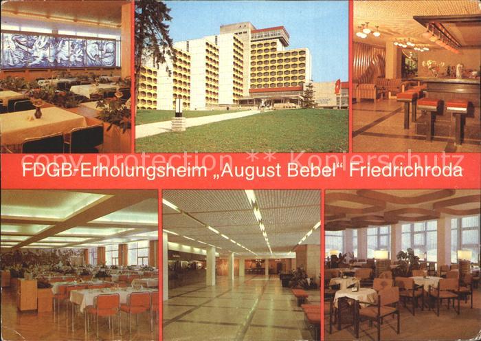 Friedrichroda FDGB Erholungsheim August Bebel Hallenbar Speisesaal Empfangshalle