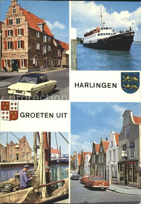 Harlingen Friesland Teilansichten Fischkutter Fahrgastschiff