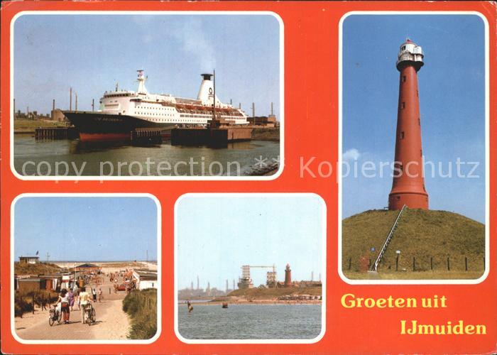 Ijmuiden Fahrgastschiff Strandpartie Leuchtturm