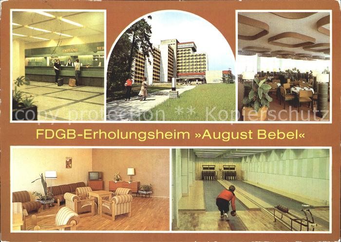 Friedrichroda FDGB Erholungsheim August Bebel Rezeption Gast und Fernsehraum Keg