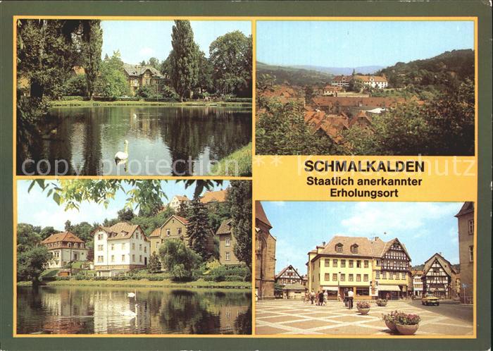 Schmalkalden Thueringen Schloss Wilhelmsburg Schwanenteich Am Altmarkt