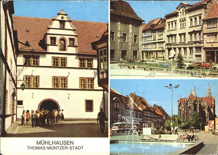 Muehlhausen Thueringen Rathaus Karl Marx Platz Wilhelm Pieck Platz Brunnen