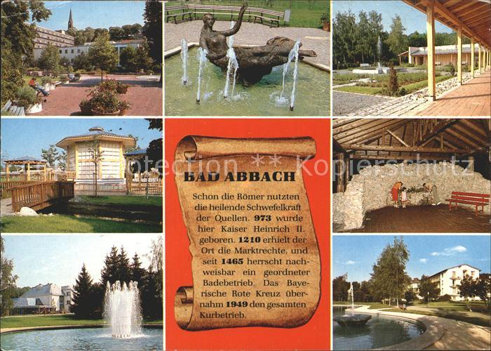 Bad Abbach Kuranlagen Teilansichten Skulptur Springbrunnen