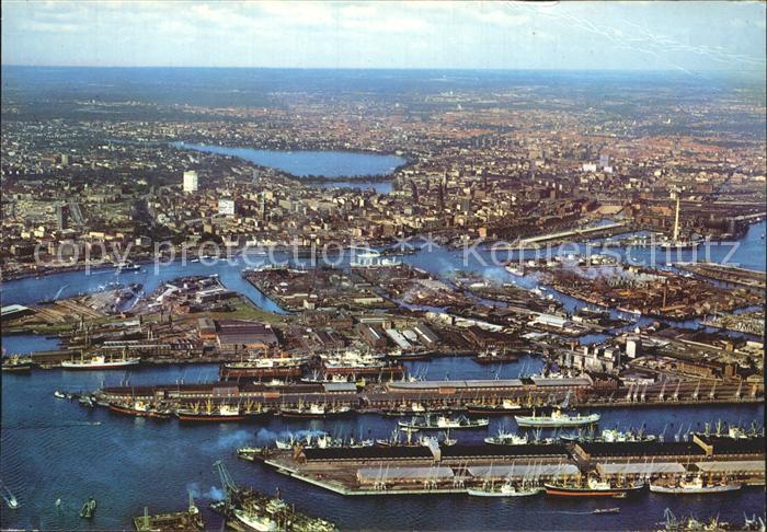 HAMBURG CITY Hafen Fliegeraufnahme