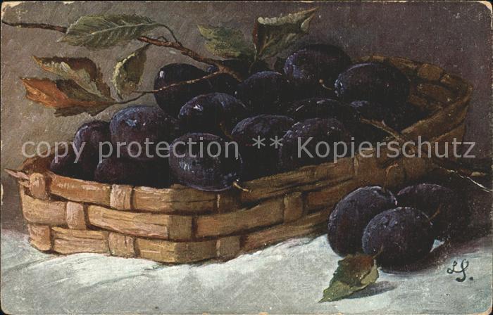 Obst Zwetschgen Kuenstlerkarte