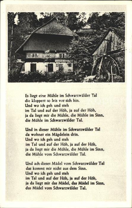 Wassermuehle Schwarzwald Gedicht