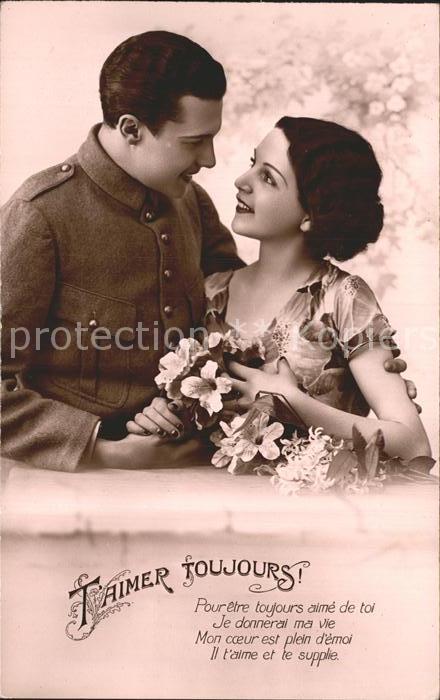 Poesie Gedicht T'Aimer Toujours Paar Blumen