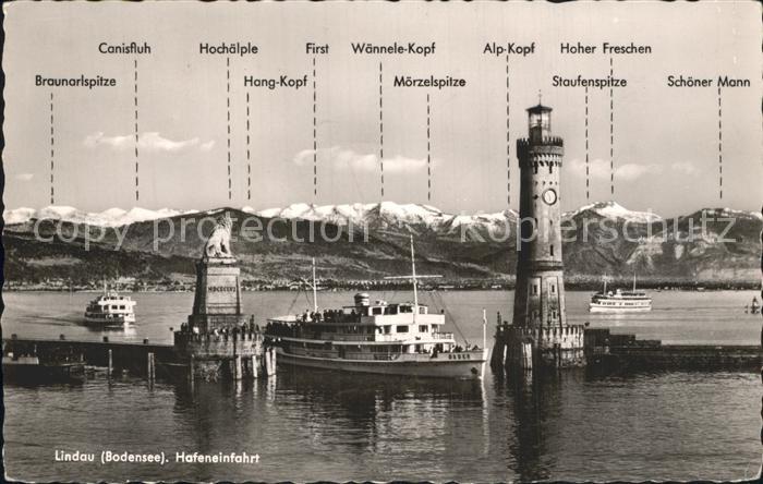 Motorschiffe Baden Lindau Bodensee Hafeneinfahrt