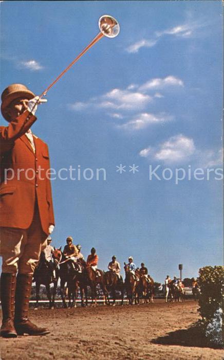 Pferdesport Pferderennen Reitsport Hollywood Park Inglewood California Bugler En