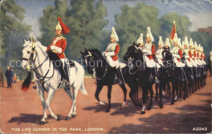 Kuenstlerkarte Conrad Leigh Life Guards in the Park London