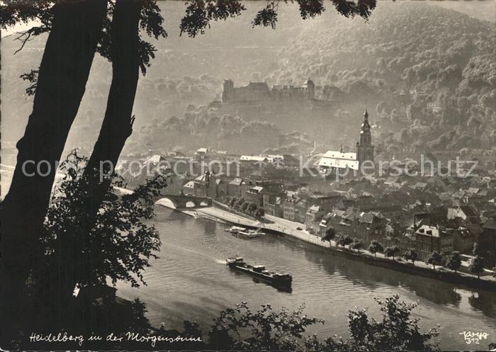 Foto Popp Nr. 312 Heidelberg Frachtschiff