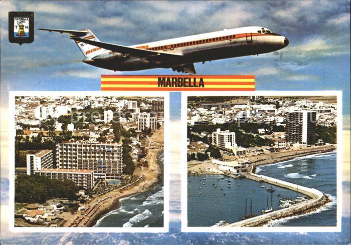 Flugzeuge Zivil Iberia Marbella Fliegeraufnahme