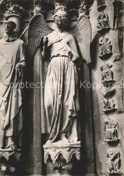 Engel Reims Cathedrale Notre Dame Facade Occidentale