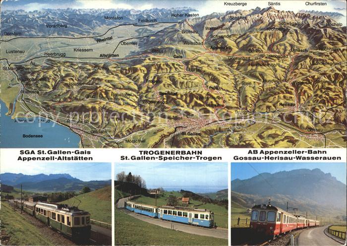 Eisenbahn Trogenerbahn AB Appenzeller-Bahn SGA Panoramakarte