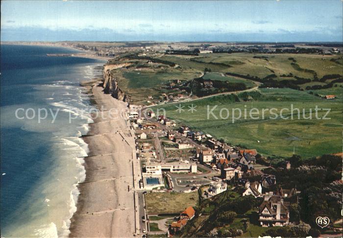 Pourville sur Mer Fliegeraufnahme mit Strand