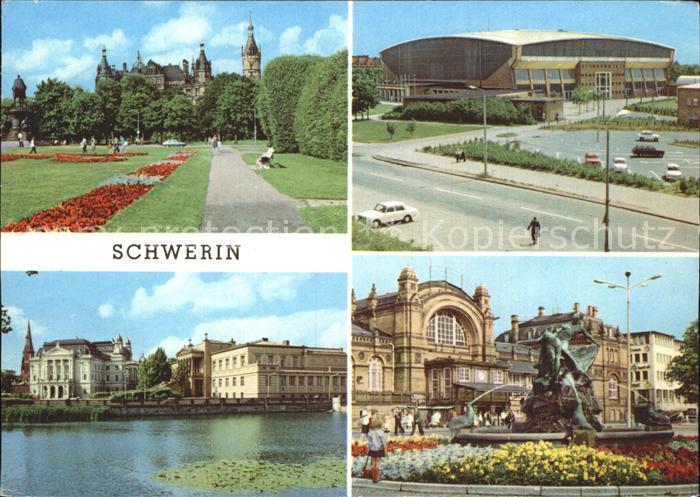 Schwerin Mecklenburg Schloss Bahnhof Staatstheater Kongresshalle