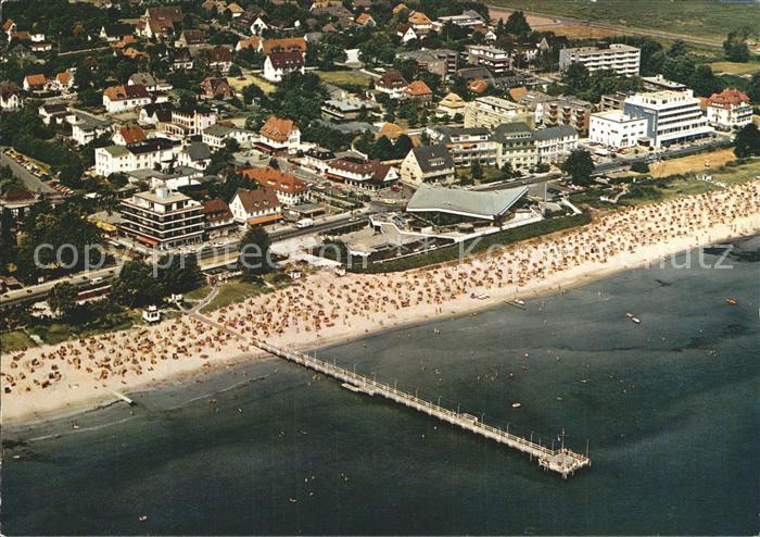 Scharbeutz Ostseebad Fliegeraufnahme mit Strand Meerwasserwellenbad