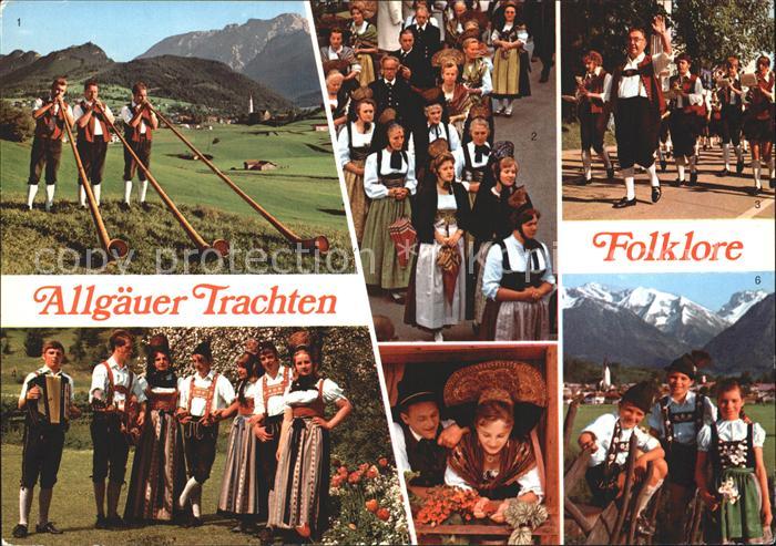 Pfronten Ostallgaeu Bayern Alphornblaeser Hindelanger Fronleichnamprozession Kem