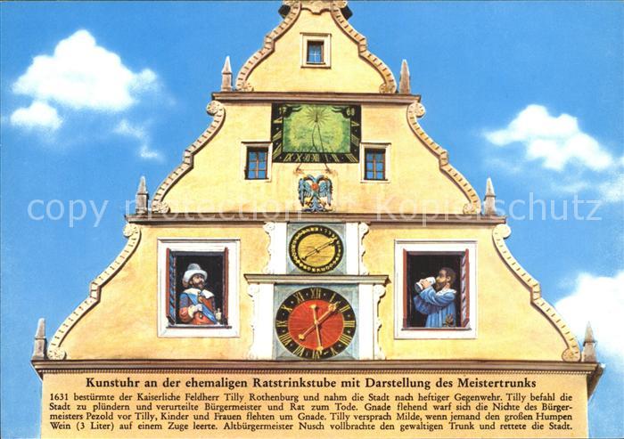 Rothenburg Tauber Kunstuhr an ehemaliger Ratstrinkstube